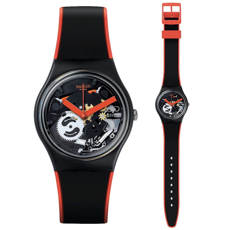 Swatch black clearance and red